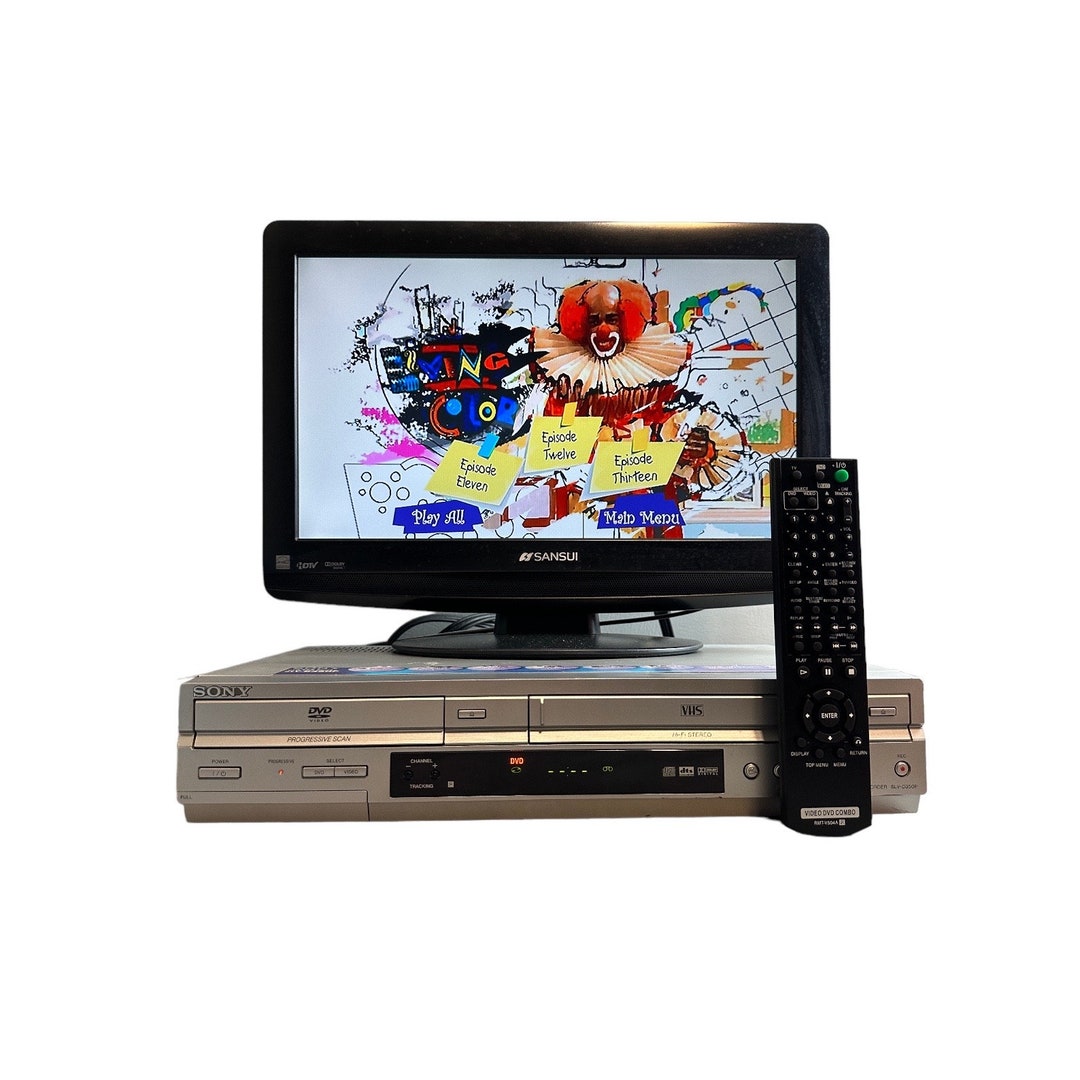 Sony DVD VCR Combo Player Vhs Remote & Cables SLVD350P Etsy