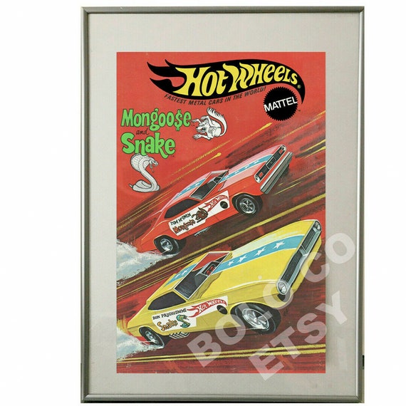 Vintage 1968 Hot Wheels Redline Poster 