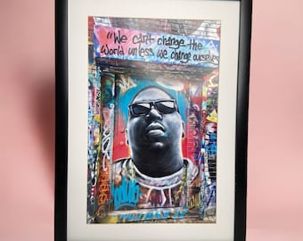 Notorious BIG Biggie Smalls Poster 11' x 17' Print Grafitti HipHop Coogi Sweater NYC Vintage Rap (No Frame)