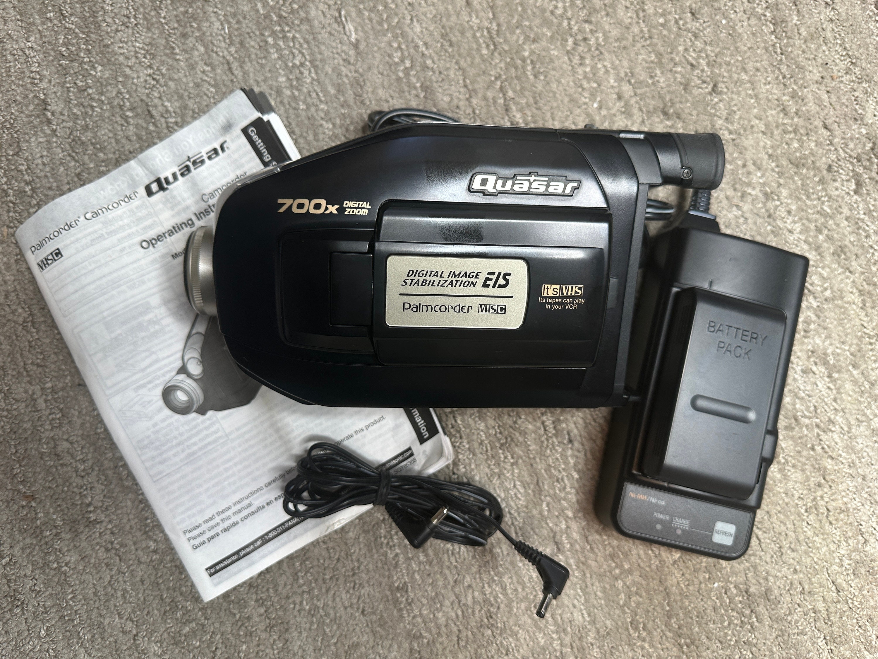 Quasar VHSC Camcorder New Battery, Power Supply,manual Etsy