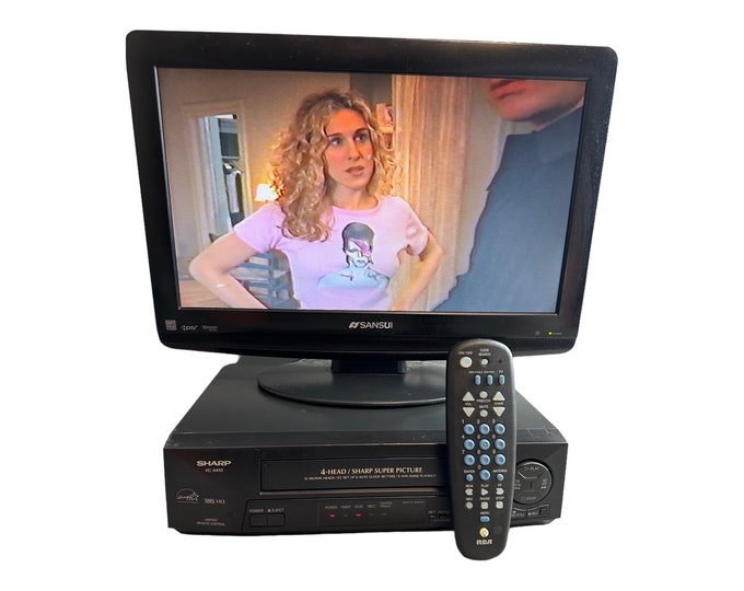 Sharp VCR VHS Player 4 Head Recorder With Remote and Cables Actually ...