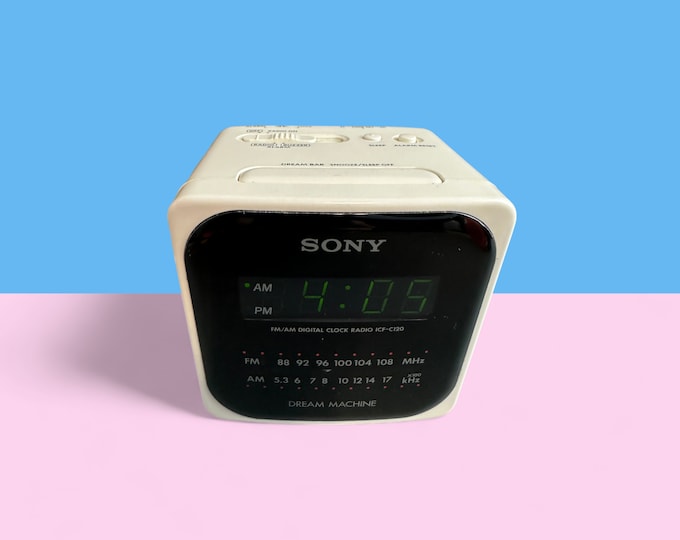 Vintage 1989 SONY Dream Machine Clock Radio White Square Am/fm Radio ...