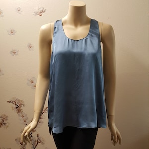 Real/ natural/pure 100% silk satin top camisole, silk bias cut tank teeback- made to order silk tank any color and size /Luxury clothing