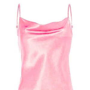 Real silk satin cowl neck cami/ natural silk cut in bias cami -Adjustable strap lingerie- made to order in any color/size-