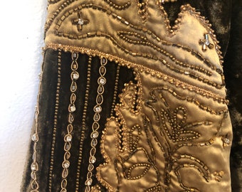 100% Pure Silk Velvet Hand Beaded Kimono robe Jacket | Etsy