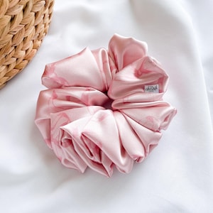 XL Satin Scrunchie, pink bow scrunchies, soft oversized scrunchie, giant hair scrunchies