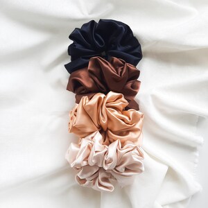 XL Satin Scrunchie, Neutral Color Large Scrunchies, Soft Satin ...