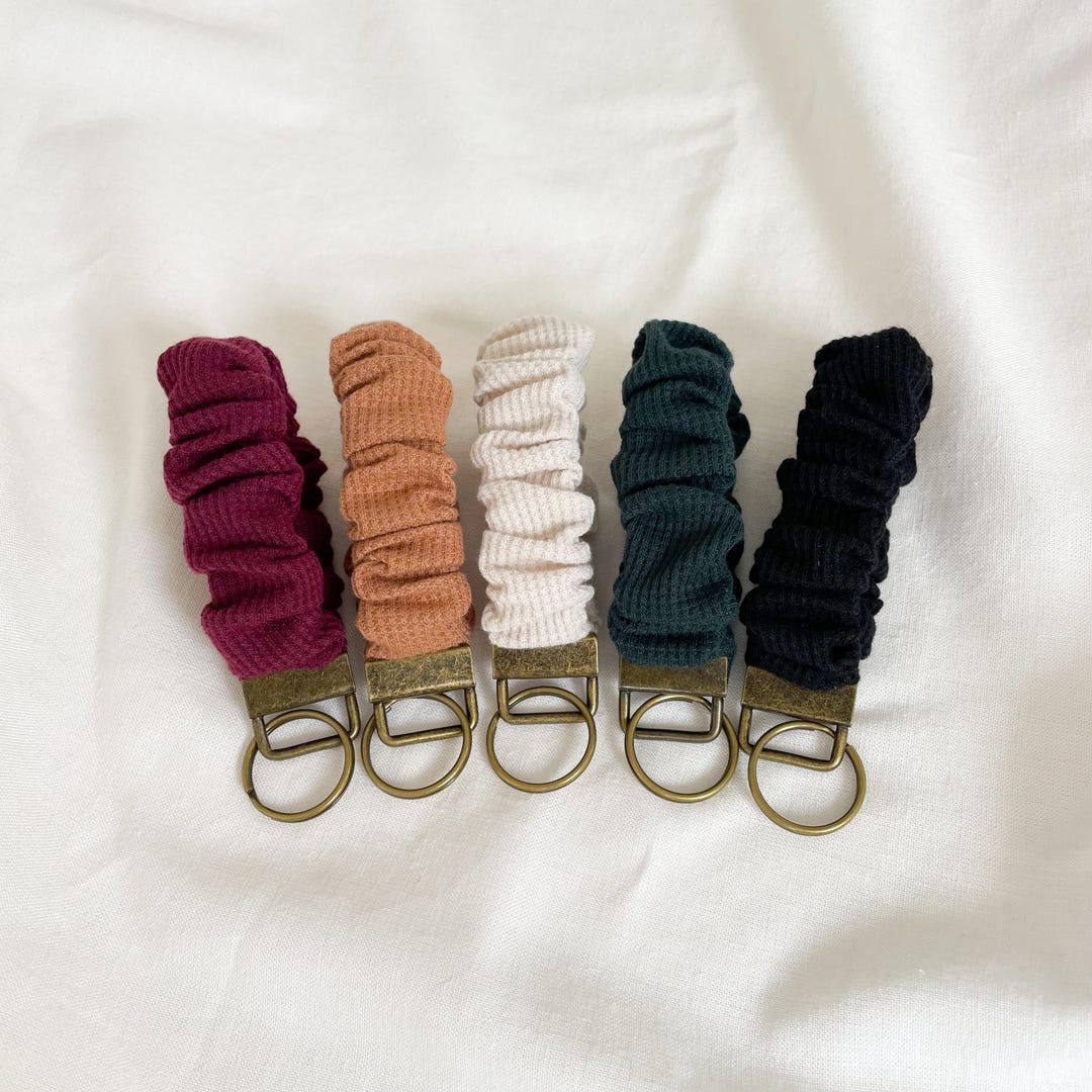 Scrunchie Keychain, Scrunchie Wristlet, Wristlet Keychain, Neutral Key ...