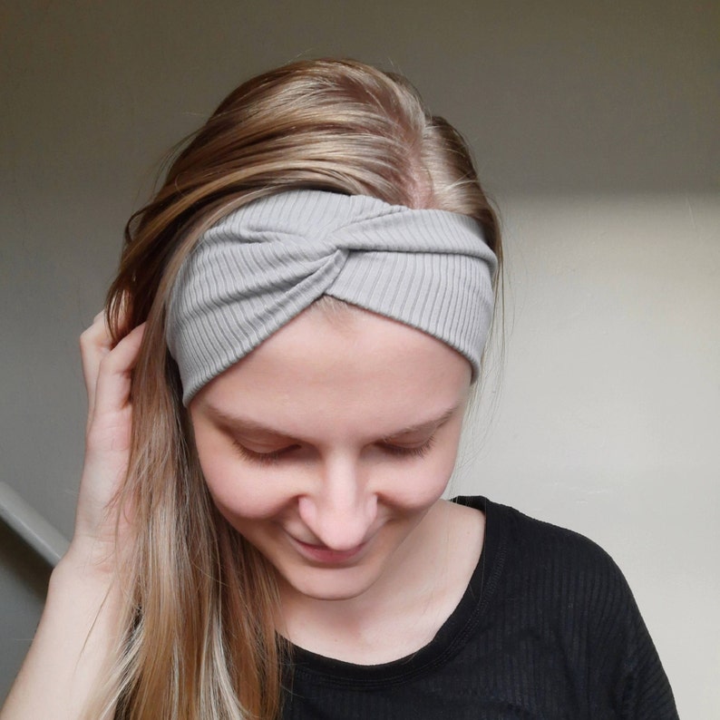 Rib Knit Headband, wide stretch headband headwrap for women, 3 inch wide image 5