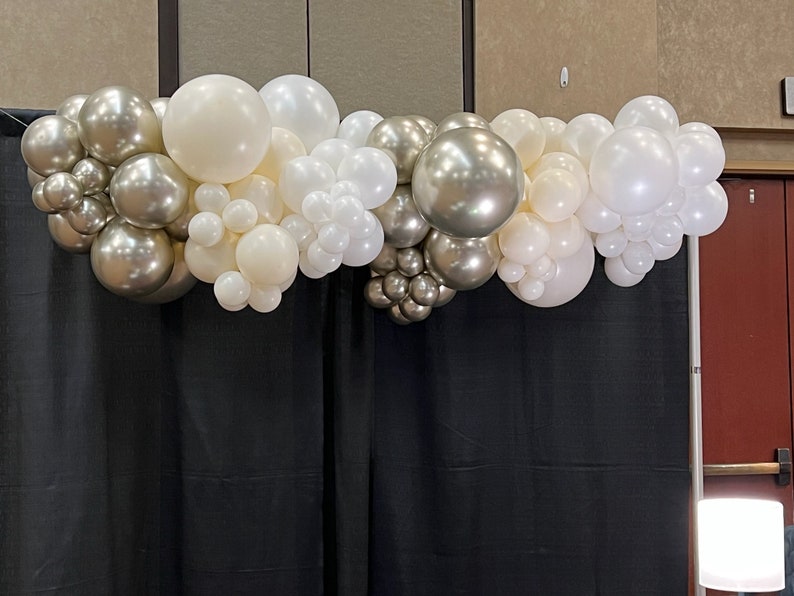 thumbnail image 2 of Pearl Metallic Latex Balloon Arch Kit – 5, 10, Or 12 Inch – Helium Quality – Birthday Wedding Decor 2 of 3