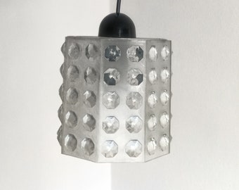 Pop era mid century vintage octagonal plexiglas pendant light from the 1960s