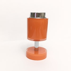 Mcm Japanese Spage age Sarome table lighter in orange 1960s Pop era methacrylate and chrome table lighter