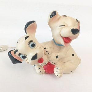 Vintage Dalmations rubber table lamp made in Italy by Ledra in 1963 Walt Disney productions collectors kids bedroom lamp