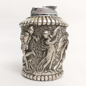 Vintage Neoclassical style lighter from the 1970s silver plated table lighter decorative table lighter