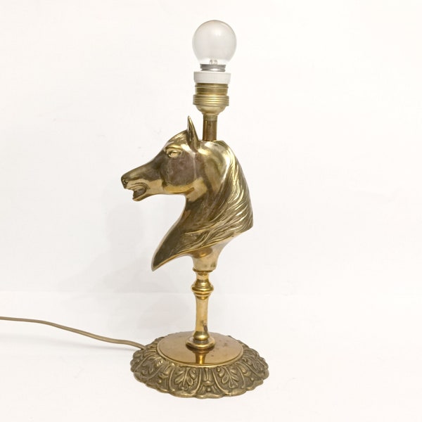 lampe de tête de cheval vintage dans le style de la Maison Charles vers les années 1970