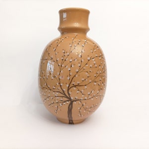 Ernestine of Salerno Italy large ceramic designer vase circa 1950 glazed almond tree ceramic vase Ernestine Ceramics