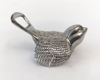 Beautiful vintage sparrow bottle opener circa 1960 silver plated bird bar gadget cocktail tray bottle opener
