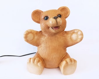 Rare vintage Heico teddy bear lamp Germany circa 1980  collectors teddy bear plastic table lamp blow mold lamp