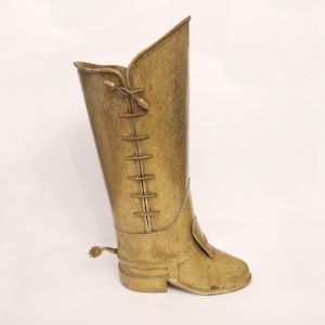 Brass boot umbrella stand circa 1960 rare umbrella stand Large mcm cane or walking stick stand made in Spain