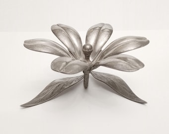 Silver Plated Flower Ashtray Made in Spain Circa 1950 by Meneses