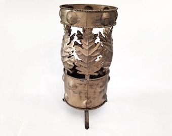 Gold leaf iron umbrella stand circa 1950 mcm brutalist umbrella stand or walking stick stand umbrella or cane holder with feet