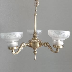 Ornate antique pendant light solid bronze circa late 19th early 20th century bronze light with glass shades
