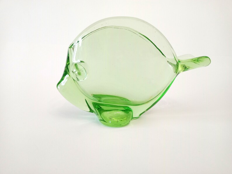 Vintage Clear Green Glass Fish Ashtray Circa 1960 Fish Art Etsy