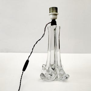 Baccarat Crystal Table Lamp from France circa 1950 Solid crystal lamp signed French designer lamp