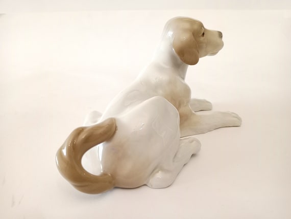 Vintage Porcelain Dog Made by Nao Lladró Dog Made in Spain Circa