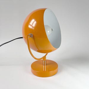 Orange Eyeball Space Age table lamp circa 1960 Large vintage eyeball lamp retro orange desk lamp Minimalist lamp
