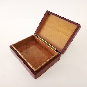 Piccola scatola per sigari vintage in pelle con interno in legno, circa 1970, regalo per fumatori, stanza da uomo, scatola per sigarette, piccolo portagioie.