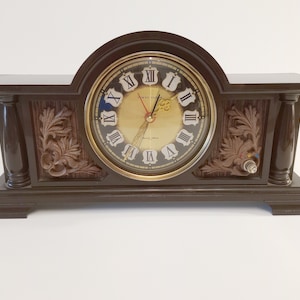 Vintage Tokyo clock #4109 alarm clock Japan circa 1960 large Japanese musical alarm clock decorative mantelpiece clock