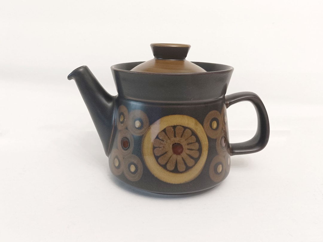Vintage Denby Arabesque Teapot Circa 1970 Stoneware Teapot With