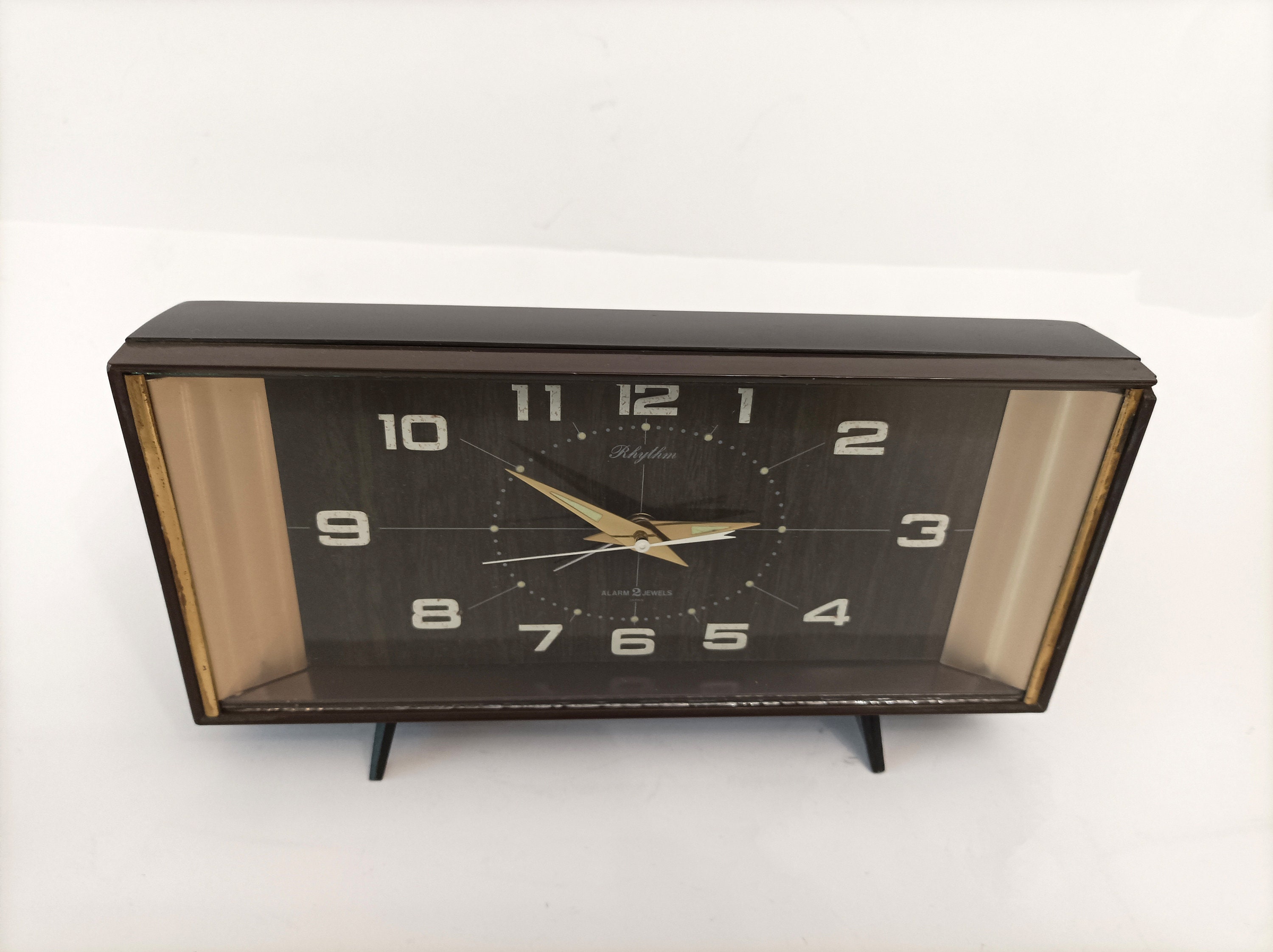 Vintage Rhythm 2 Jewel #51052 Alarm Clock Japan Circa 1960 Large