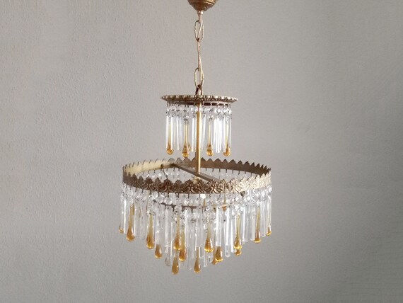 Amber crystal clearance chandelier