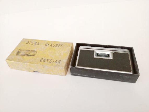 CRYSTAR Glass Folding Opera Glass Binoculars With Faux Black