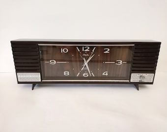 Large vintage Rhythm bell and music wind up clock made in Japan in the 1960s