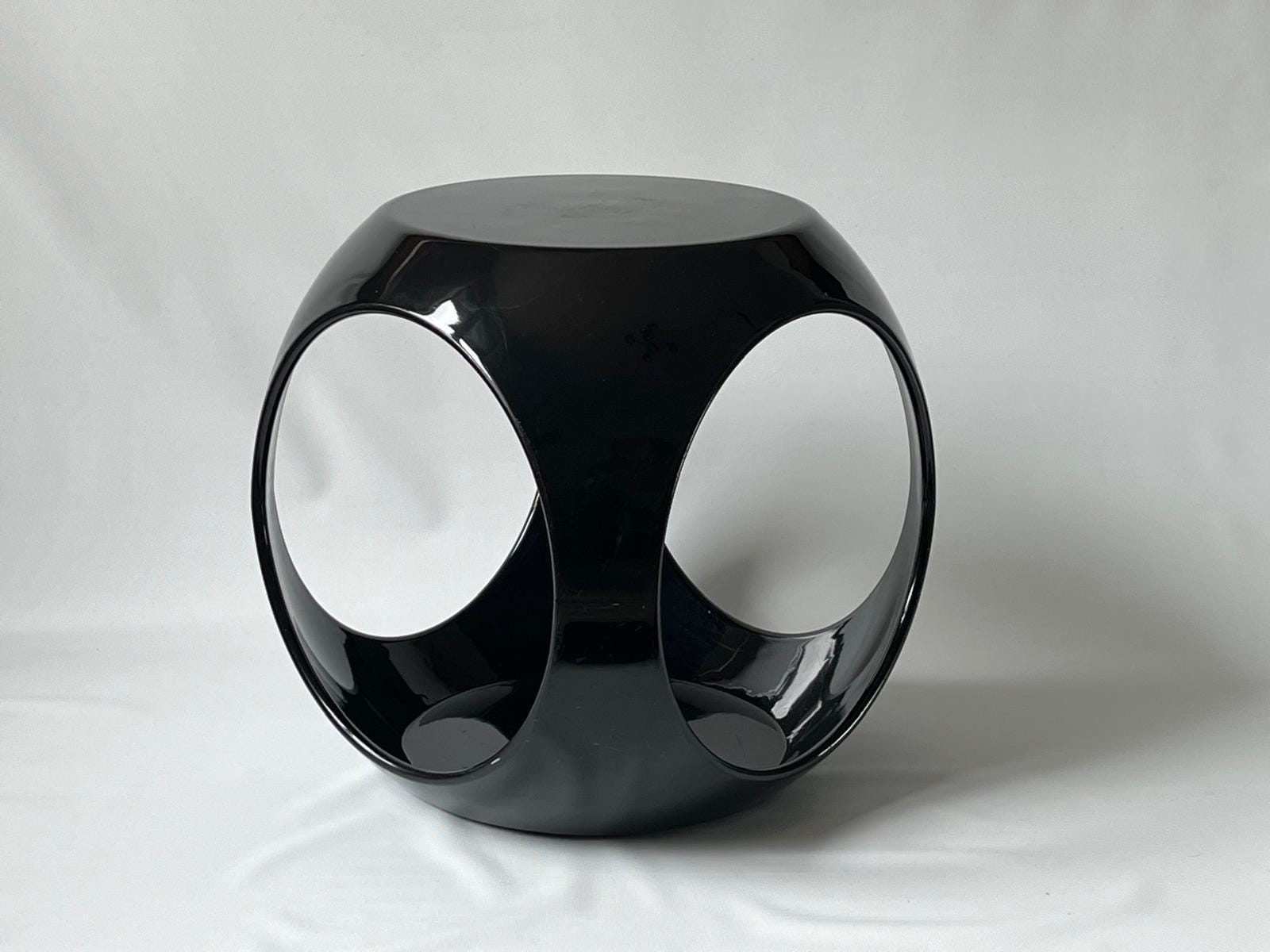 Black Space Age ABS Plastic Side Table Circa 1970 Vintage Ball