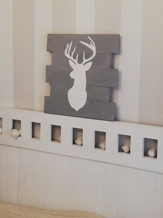 Pallet Art Wooden Deer Silhouette Large Deer Head Etsy
