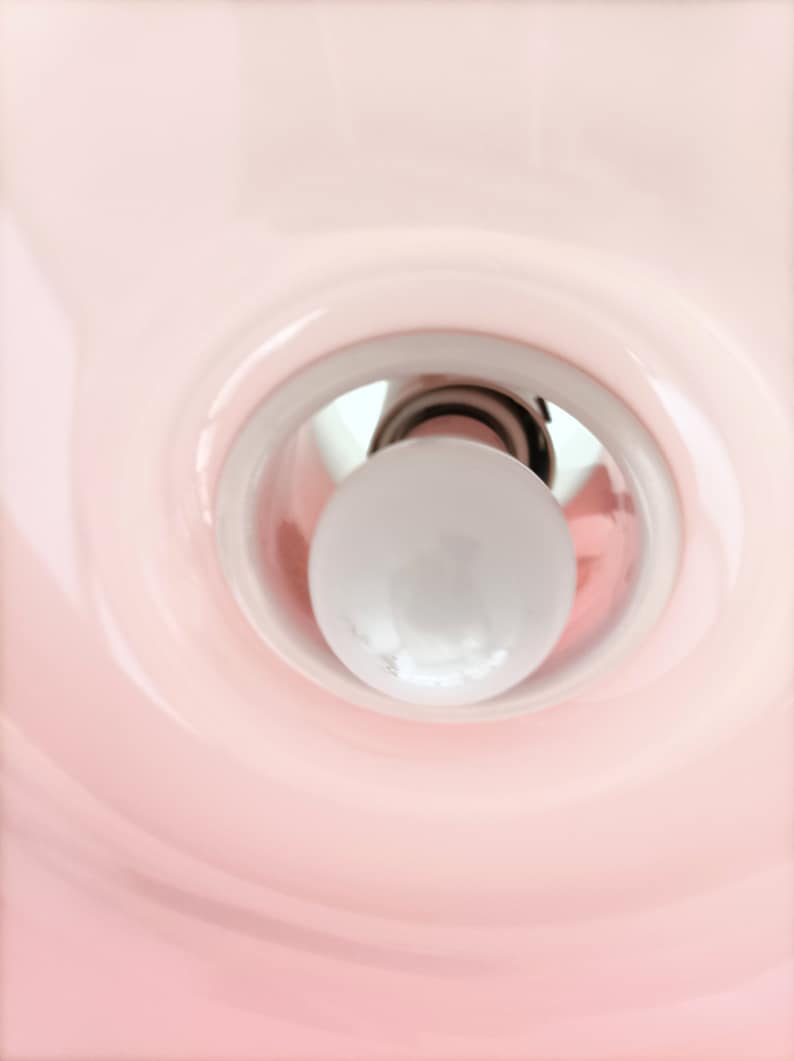 Mcm red and white space age methacrylate pendant light made in the 1970's red plexiglas light image 8