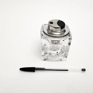 Crystal glass cube table lighter circa 1970 Nico space age lighter Japan in the style of Antonio Imperatore