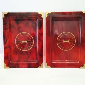 Faux tortoise shell trays circa 1970 Pair of medium size lucite tortoise shell serving tray barware tray drink cabinet tray