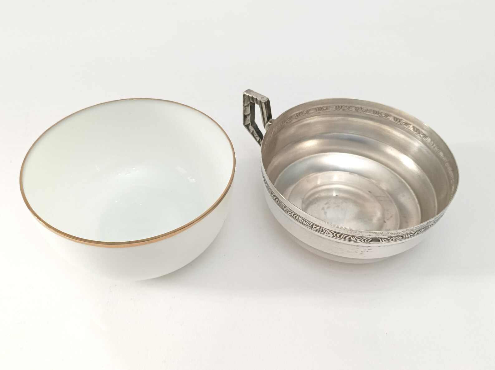 Vintage Silver Plated Consomme Cup and Two Saucers Circa 1940 Etsy
