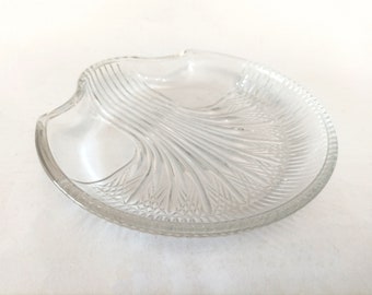 Vintage Art Nouveau glass tray circa 1920 clear glass trinket dish or catchall glass tray jewellery vanity tray