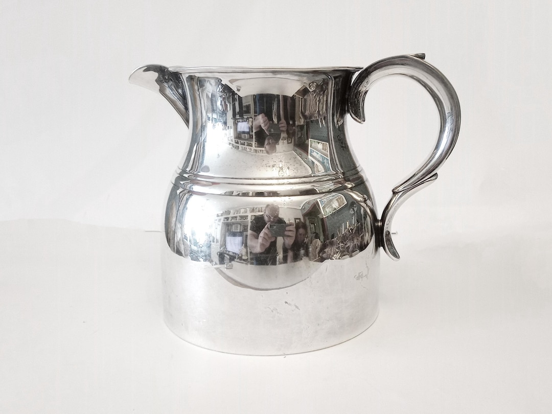 Pitcher In Spanish Valenti XL Silver Plated Water Jug Circa 1960 Made in Spain Large ...