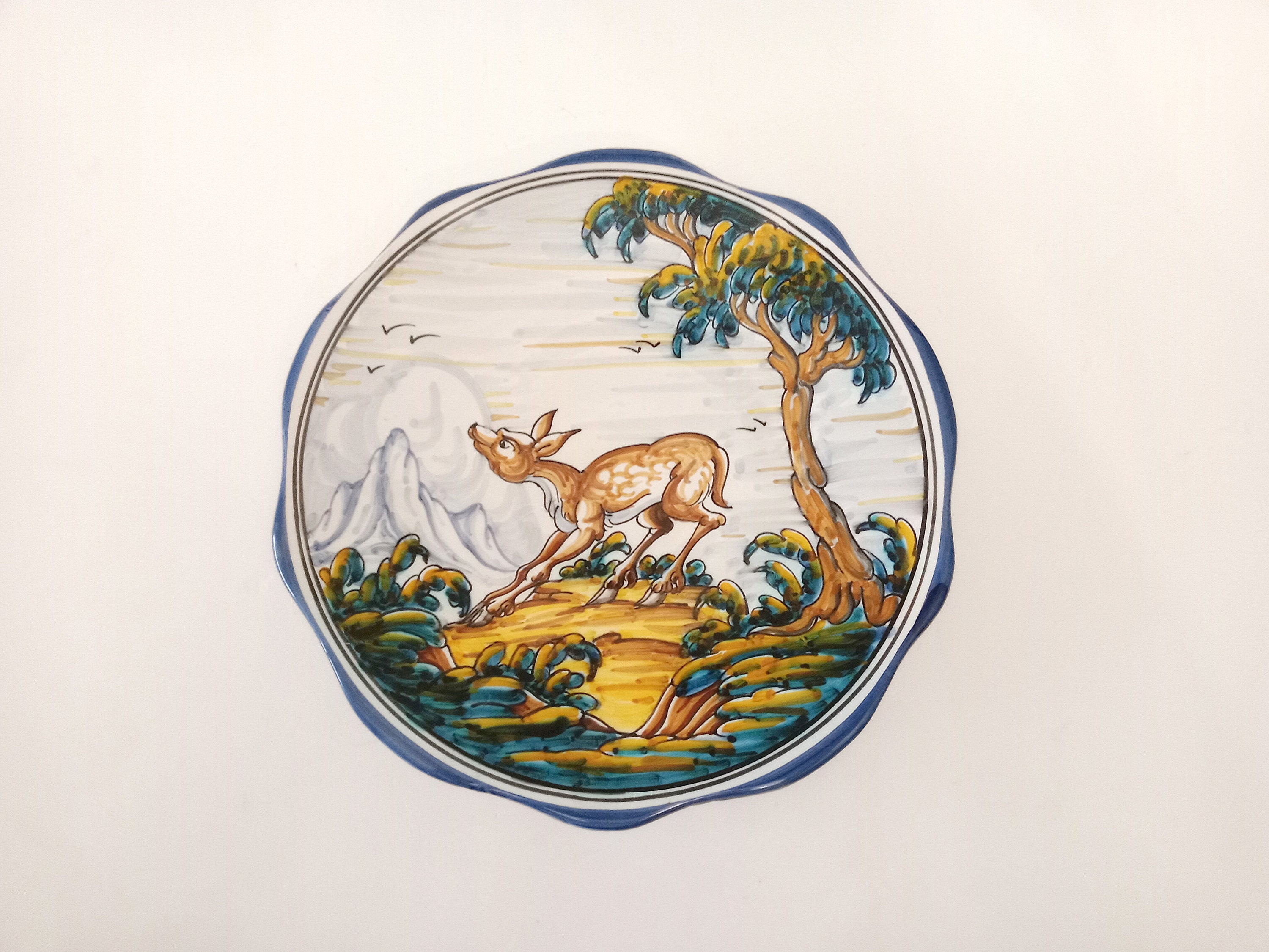 Vintage Spanish Talavera Hand Painted Ceramic Plate