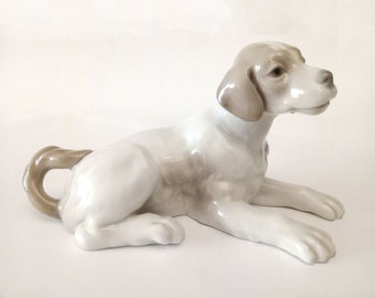 Vintage Porcelain Dog Made by Nao Lladró Dog Made in Spain
