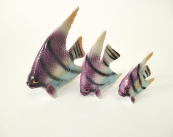 レナンドカフ YOURFACE 60's Tropical Fish Vintage Japan Made Glossy Ceramic Tropical Fish 1950s 1960's