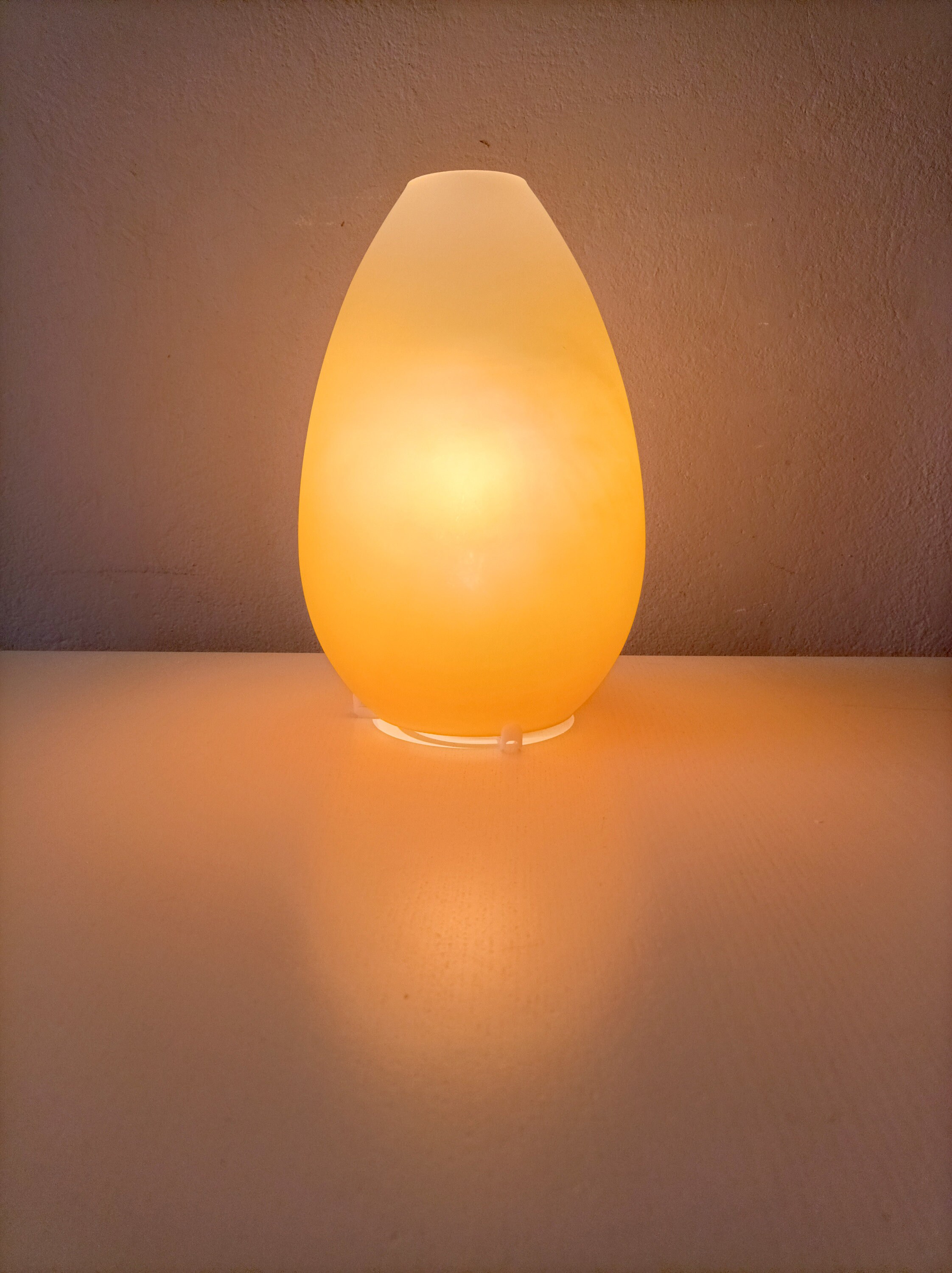 Vintage Orange Glass Egg Lamp From the Year 2000 Made by