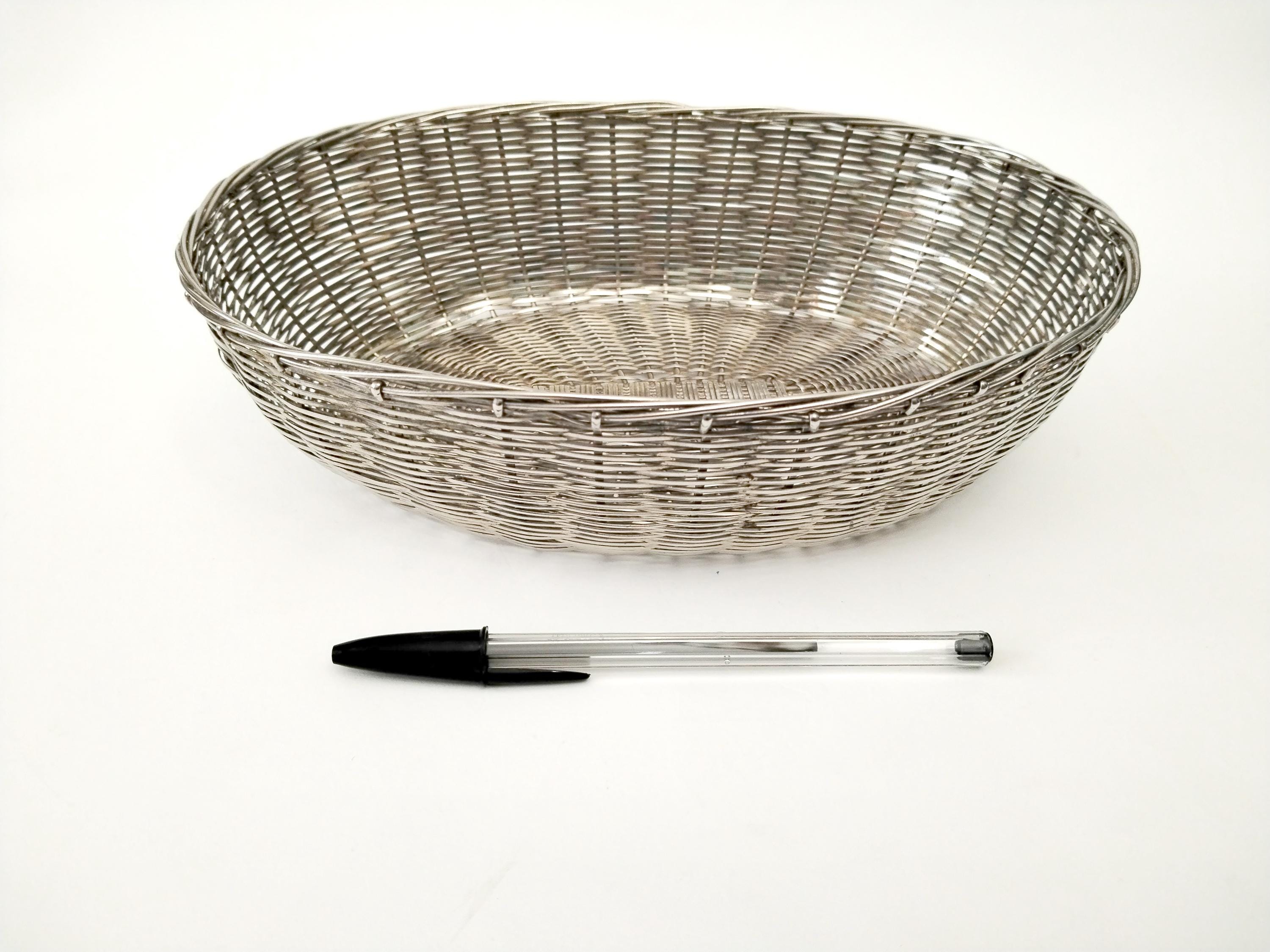 フランス アイアン エッグバスケット French Silver Plated Bread or Egg Basket Circa 1950 Vintage Wire